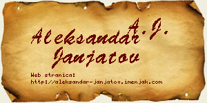 Aleksandar Janjatov vizit kartica